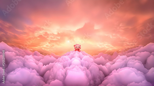Cute Bear Sits Atop Dreamy ...
