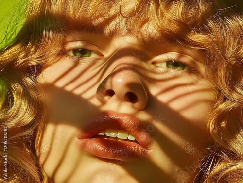 Close-up of face with golde...