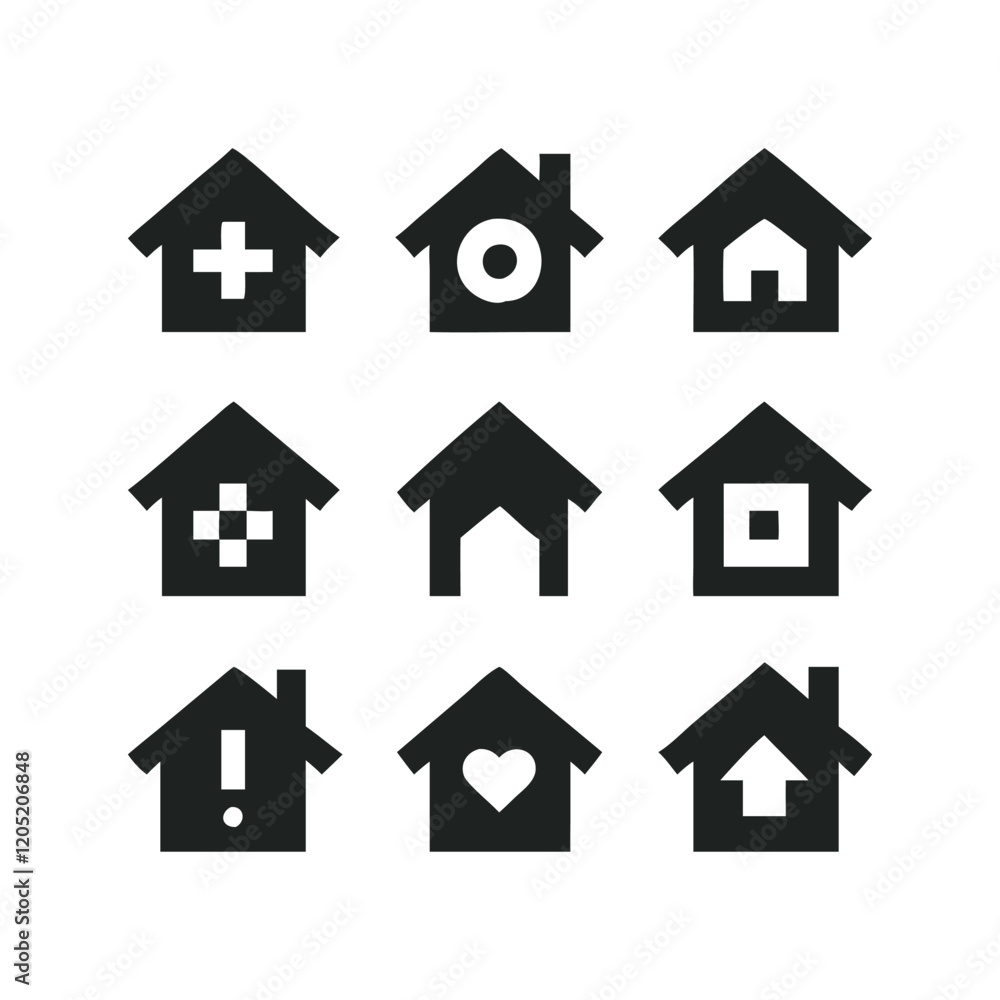 House icon set vector illustration House icon set vector illustration
