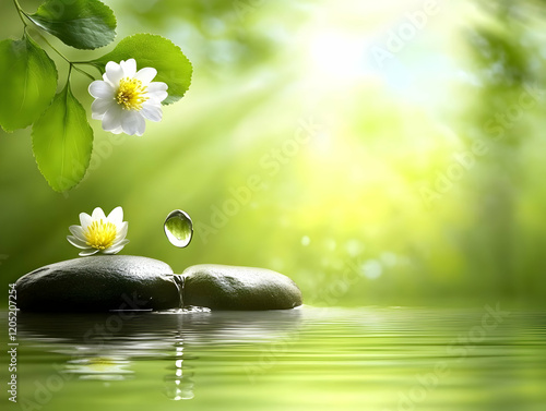 Tranquil Nature Scene: Wate...