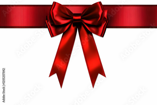 Shiny Red Ribbon Bow Tied E...