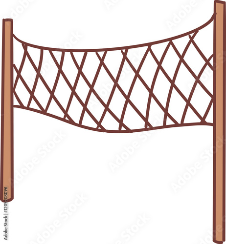 handdraw sport equipment valleyball net illustration