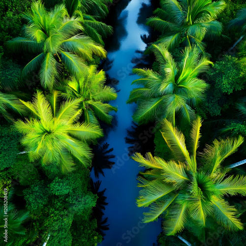 Aerial View of Lush Green P...
