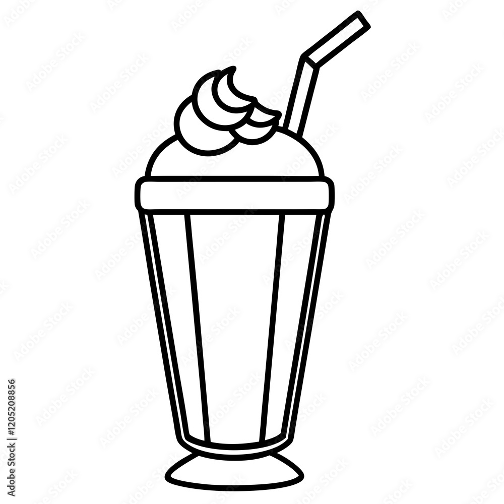 Classic Milkshake Line Art Poster Classic Milkshake Line Art Poster