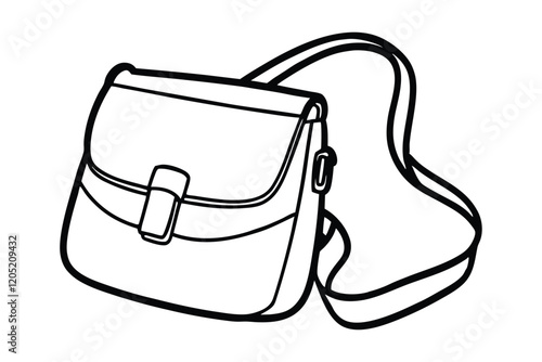 A crossbody bag, ready for a city walk vector illustration.eps
