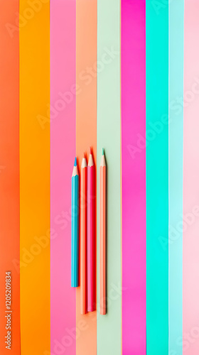 Four Colorful Pencils Arran...