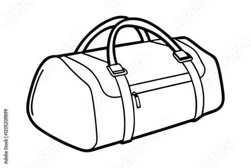 A gym duffle bag, ready for a workout vector illustration.eps