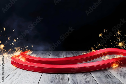 Red Ribbons with Sparkles o...