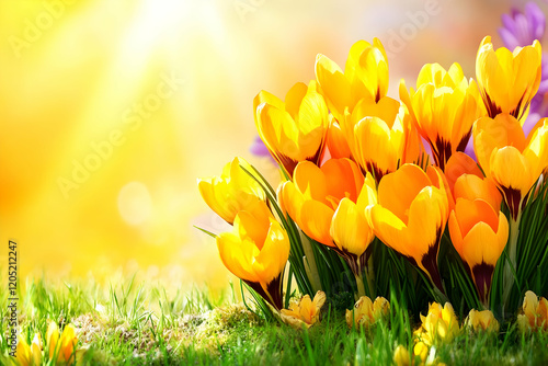 Yellow Crocus Flowers Bloom...
