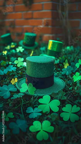 Green Top Hats Rest in a Pa...