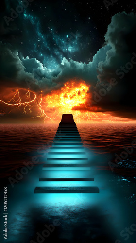Stairway Leads to Burning S...
