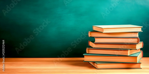 Stack of Books Sits on Wood...