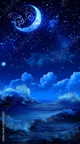 Crescent Moon Illuminates O...
