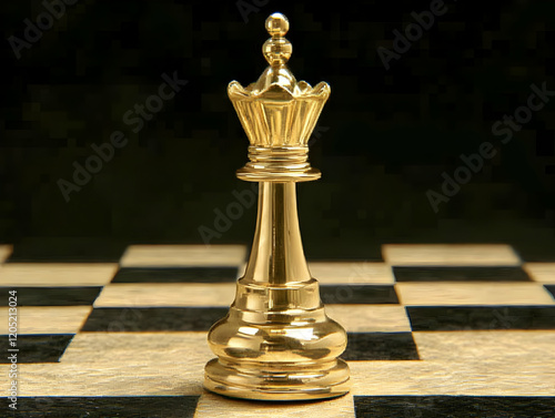 Golden Queen Chess Piece St...