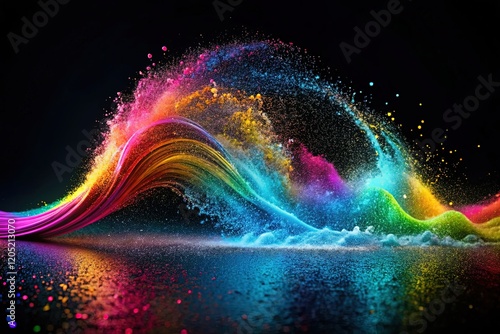 Dynamic Particle Wave Silhouette: Abstract Energy Motion