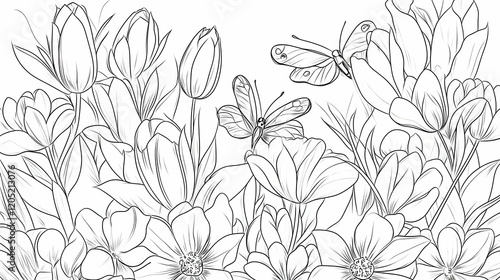 Enchanting Line Art of Spri...