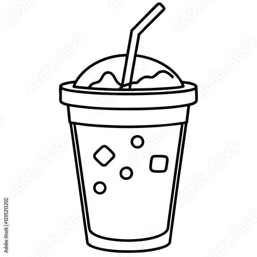 Clean Line Art Iced Beverage Icon