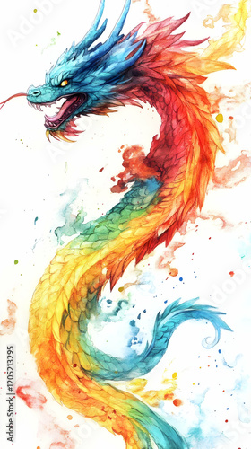 Rainbow Dragon Illustration...