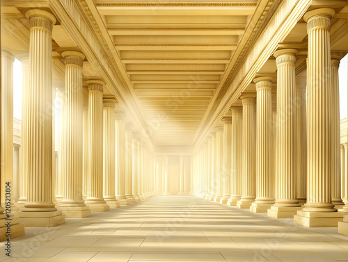 Golden Colonnade Bathed in ...