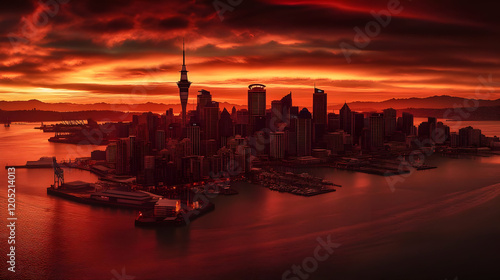 Fiery Red Sunset Illuminate...