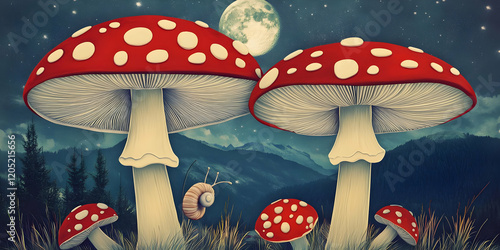 Whimsical Mushrooms and Sna...