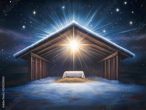 Nativity Scene depicts a ma...
