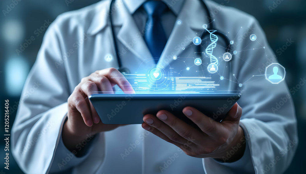 Doctor Using Tablet with Digital Health Data Doctor Using Tablet with Digital Health Data