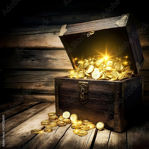 Old Wooden Treasure Chest O...