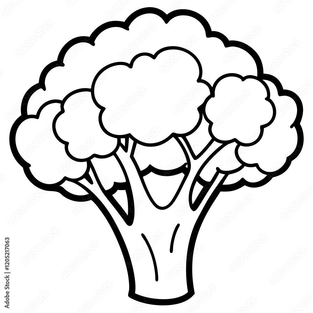 Elegant Broccoli Line Drawing for Vector Art Elegant Broccoli Line Drawing for Vector Art