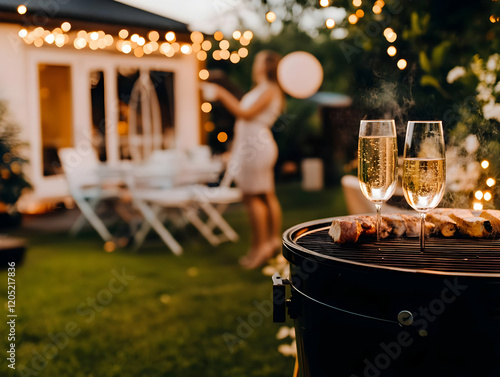Champagne Glasses and Grill...