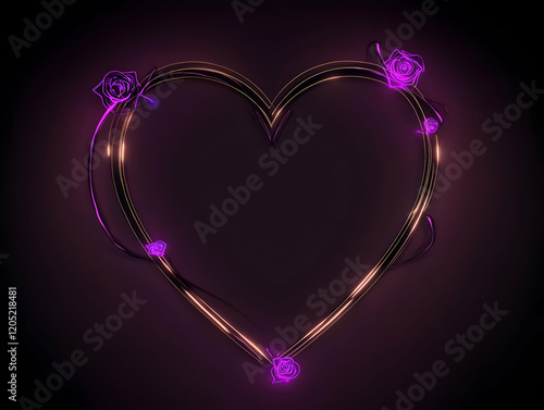 Glowing Neon Heart Frame De...