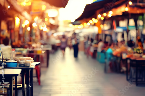 Blurry Evening Market Scene...