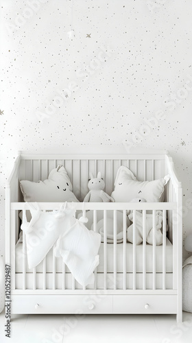 White Baby Crib with Soft T...