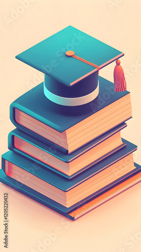 3D Graduation Cap Rests on ...