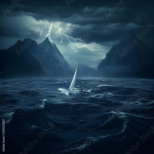 Sailboat Navigates Treacher...