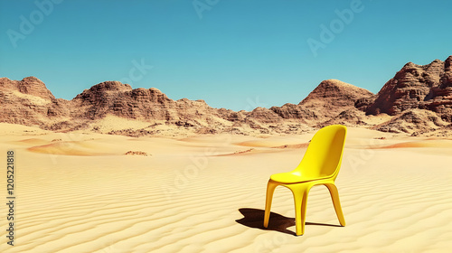 Yellow Chair Stands Alone i...