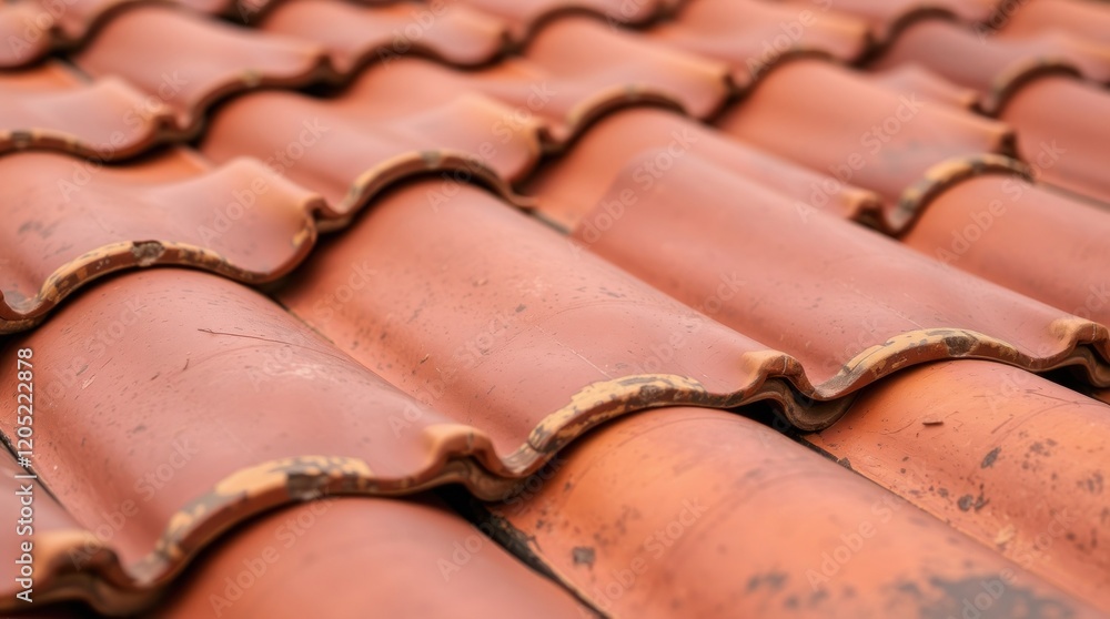 roof tiles. Varied colors and antique patina are emphasized, emulating a cast bronze surface with a hyperrealistic focus roof tiles. Varied colors and antique patina are emphasized, emulating a cast bronze surface with a hyperrealistic focus