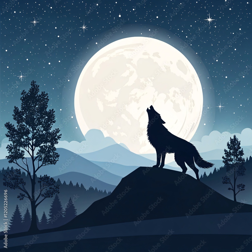 The Lone Wolf's Cry A Haunting Serenade Echoing Beneath the Moon's Enchanting Glow in the Stillness of the Midnight Wilderness The Lone Wolf's Cry A Haunting Serenade Echoing Beneath the Moon's Enchanting Glow in the Stillness of the Midnight Wilderness