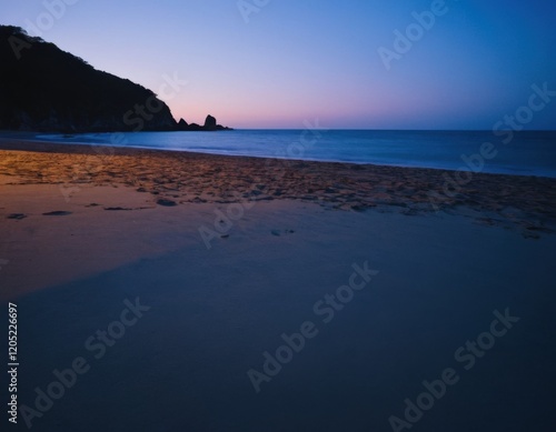 Wallpaper Mural Peaceful Ocean Waves Rolling onto the Sandy Coast at Dusk Torontodigital.ca