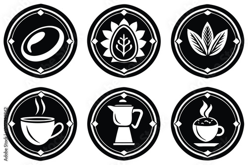 coffee logo icon set vector art illustration