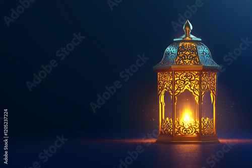 Golden Ramadan Lantern: A Symbol of Hope and Faith photo