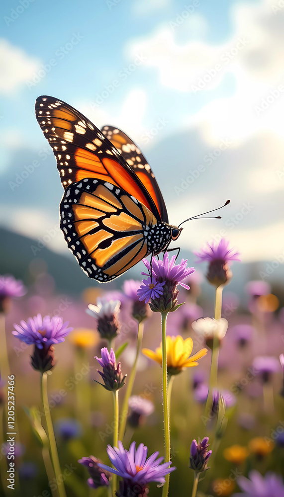Monarch Butterfly on a Spring Day Monarch Butterfly on a Spring Day