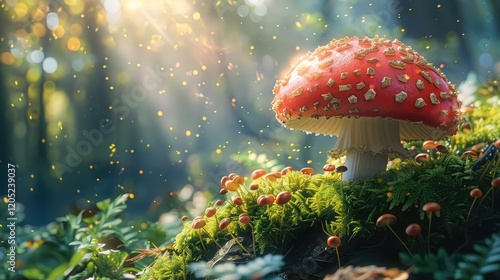 Wallpaper Mural a mushroom-shaped lamp on a beautiful outdoor adventure background Torontodigital.ca