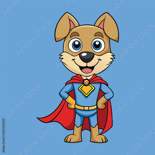Superhero dog cartoon vector illustration.