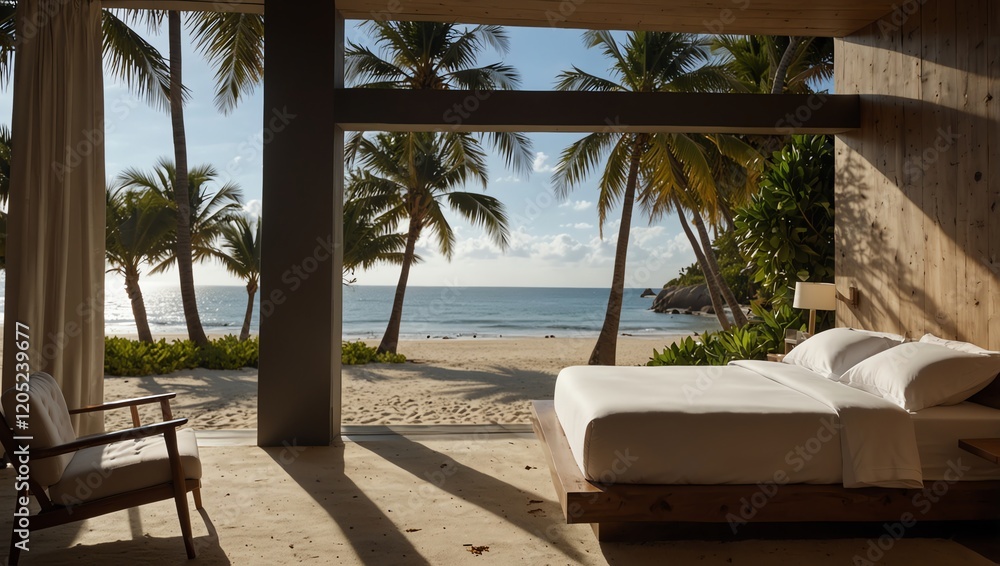 lounge chairs on the beach