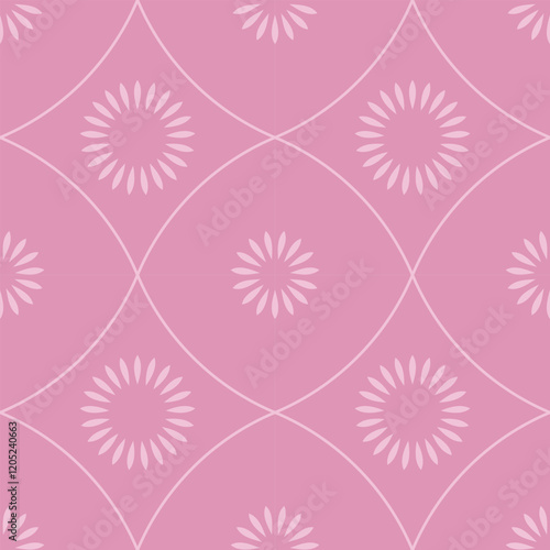seamless botanical pattern of painted oriental motifs 