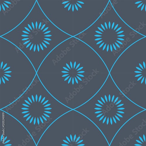 seamless botanical pattern of painted oriental motifs 