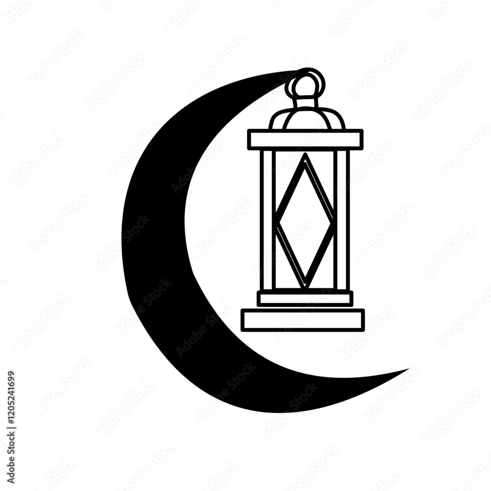 Islamic lantern simple flat icon Islamic lantern simple flat icon