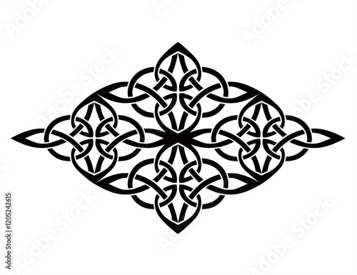 Celtic knots frame. Celtic or scandinavian ornament. Traditional medieval circular frame pattern illustration. Scandinavian Design, celtic pattern, isolated on white