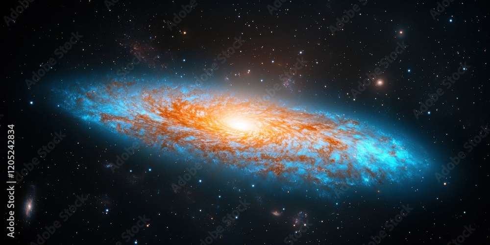 Fototapeta premium Vibrant galaxy illuminated by star clusters deep space astrophotography cosmic environment low angle view celestial wonders
